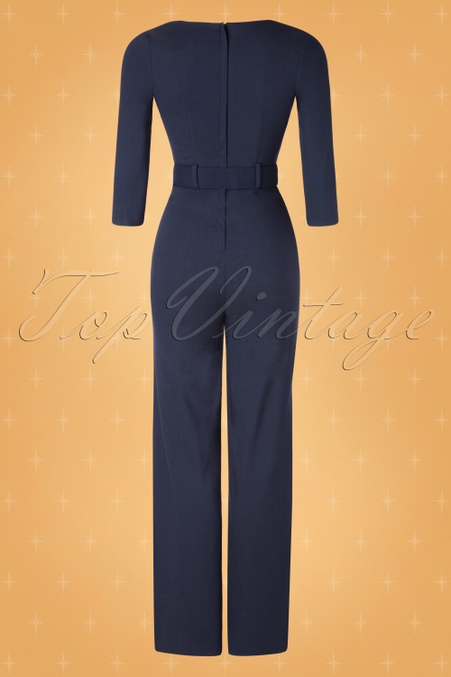 Collectif ♥ Topvintage - Jessi jumpsuit in marineblauw 6