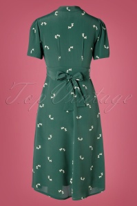 The Seamstress of Bloomsbury - 40s Delores Dog Swing Dress in Green 4