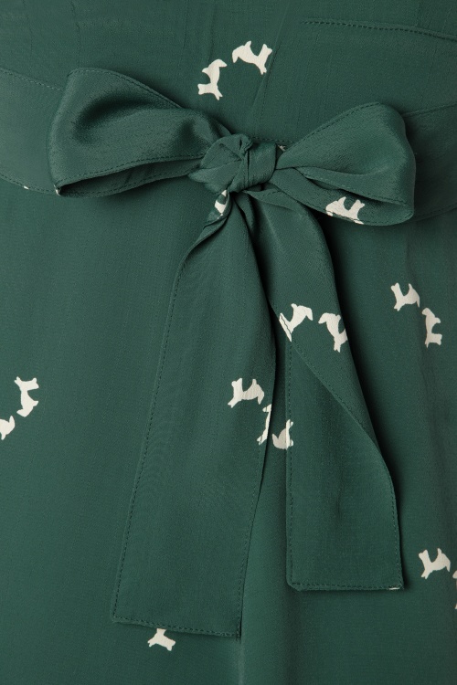 The Seamstress of Bloomsbury - 40s Delores Dog Swing Dress in Green 3