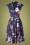 Lady V by Lady Vintage - Eva Blumen-Swing-Kleid in Marineblau