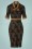 Miss Candyfloss - 50s Lara Dora Wiggle Pencil Dress in Brown