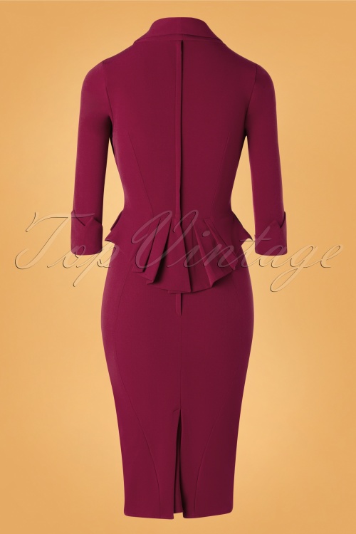 Miss Candyfloss - TopVintage exclusive ~ 50s Davina Kat Bombshell Wiggle Dress in Raspberry 2