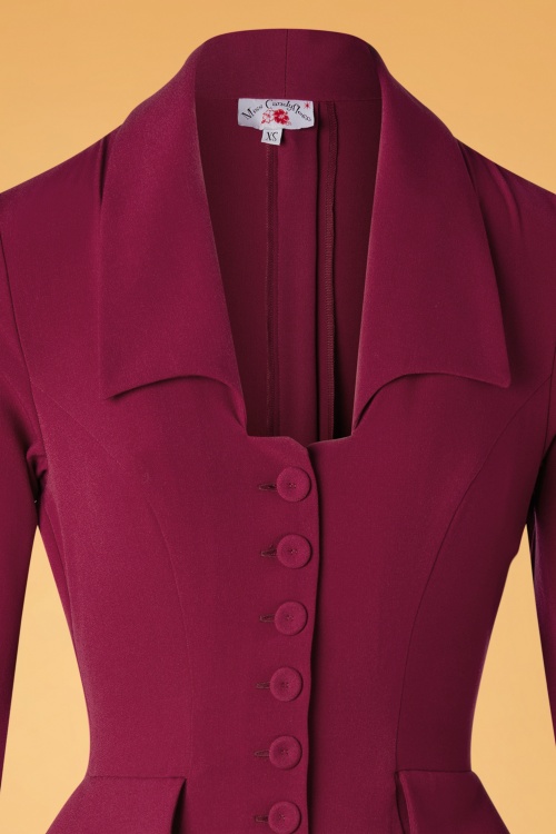 Miss Candyfloss - TopVintage exclusive ~ Davina Kat Bombshell Wiggle Dress Années 50 en Rouge  Framboise  3