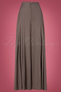 Miss Candyfloss - Alouette Lee Couture broek met hoge taille in grijze krijtstreep 2