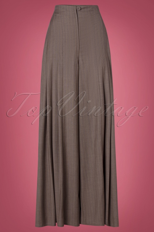 Miss Candyfloss - 40s Alouette Lee Couture High Waist Trousers in Grey Pinstripe 2