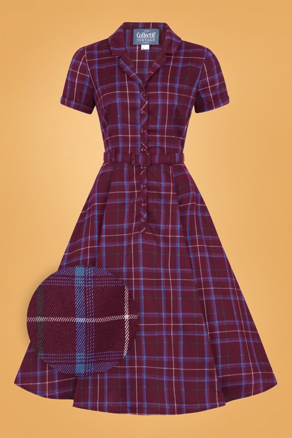 checked swing dress