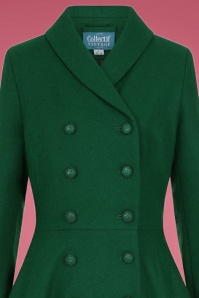 Collectif Clothing - 50s Marina Swing Coat in Emerald Green 3
