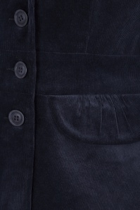 Collectif Clothing - Brianna Suit Jacket Années 70 en Velours Côtelé Bleu Marine 3