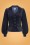 Collectif Clothing - Brianna Suit Jacket Années 70 en Velours Côtelé Bleu Marine 2