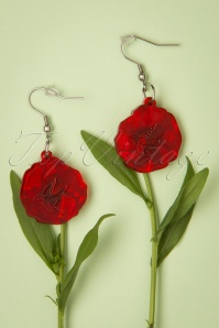 Erstwilder - 60s Poppy Field Drop Earrings in Red 4