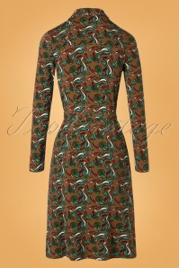 Wow To Go! - 60s Stef Swan Dress in Khaki Brown 2