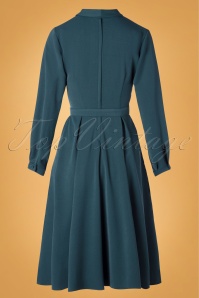Miss Candyfloss - 50s Mabel Kat Swing Dress in Teal 5