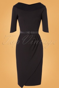 Miss Candyfloss - 50s Orabelle Lou Pencil Dress in Black 3