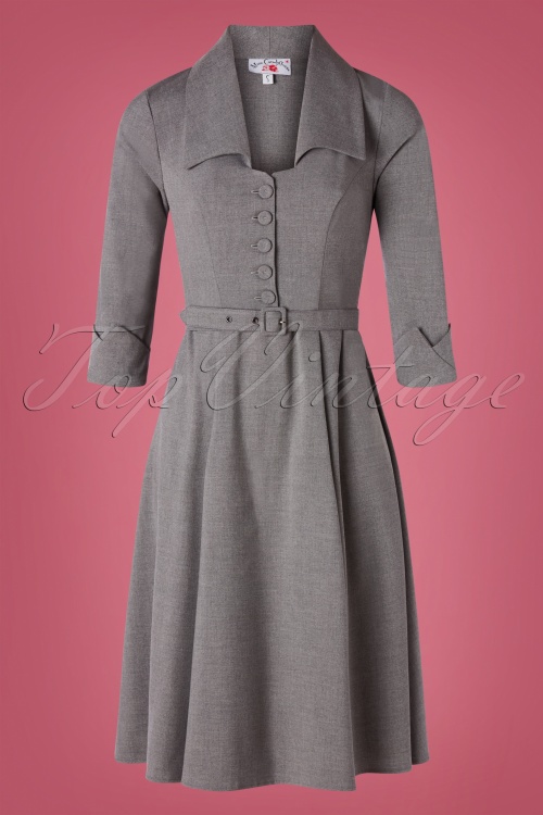 Miss Candyfloss - 50s Leontine Swing Dress in Grey 3