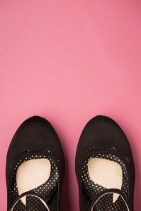 Bettie Page Shoes - 50s Yvette Suedine Mary Jane Pumps in Black 2