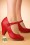 Bettie Page Shoes - Allie Mary Jane Pumps Années 50 en Rouge