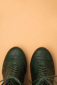 Bettie Page Shoes - Eddie veterlaarzen in groen 2