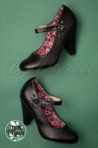Bettie Page Shoes - Allie Mary Jane-pumps in zwart 4