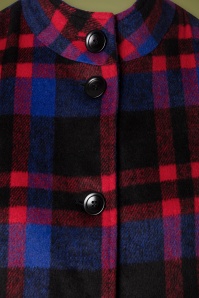 Smashed Lemon - 60s Shannon Check Coat in Blue and Red 4