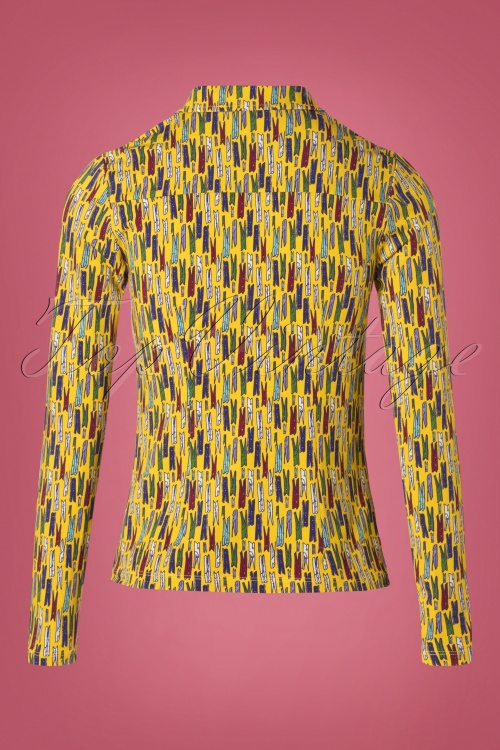 Wow To Go! - 60s Daisy Dry Blouse in Yellow 2