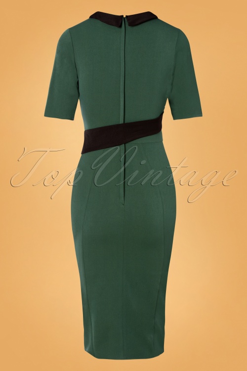 Miss Candyfloss - 50s Belinda Gia Wiggle Pencil Dress in Emerald 3