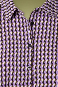 Compania Fantastica - 60s Camisa Retro Blouse in Purple 3
