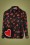 Compania Fantastica - Camisa Hearts Blouse Années 60 en Noir