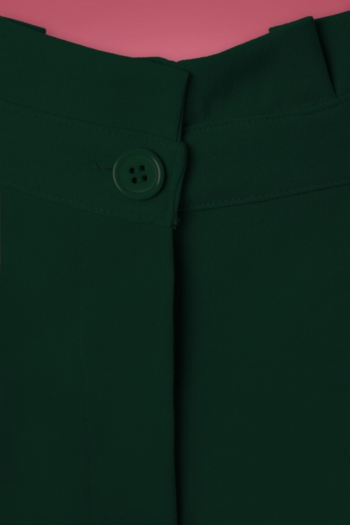 Compania Fantastica - Hadley Paperbag Trousers Années 70 en Vert Sapin 3
