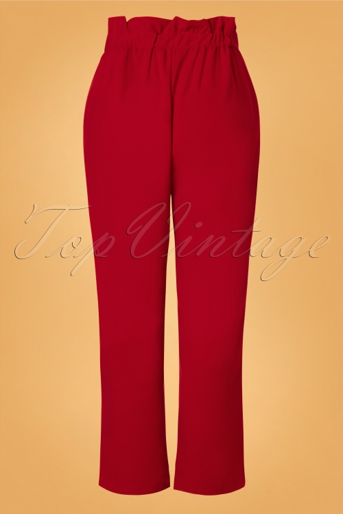 Compania Fantastica - 70s Hadley Paperbag Trousers in Lipstick Red 2
