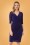 Sugarhill Brighton - Millie Sparkle Wrap Dress Années 60 en Bleu de Minuit
