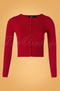 Mak Sweater - 50s Nyla Cropped Cardigan in Lipstick Red