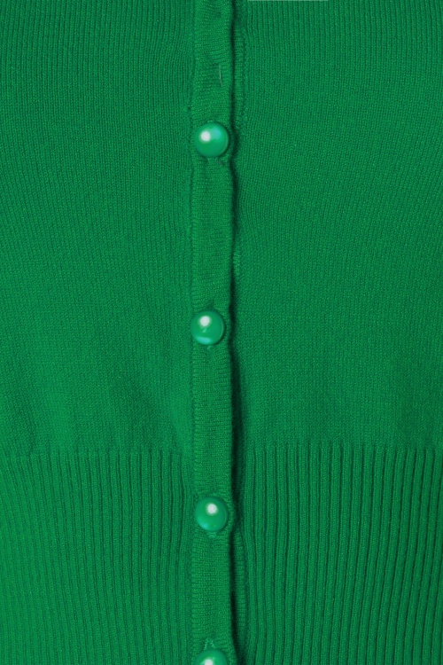 Mak Sweater - 50s Nyla Cropped Cardigan in Emerald Green 3