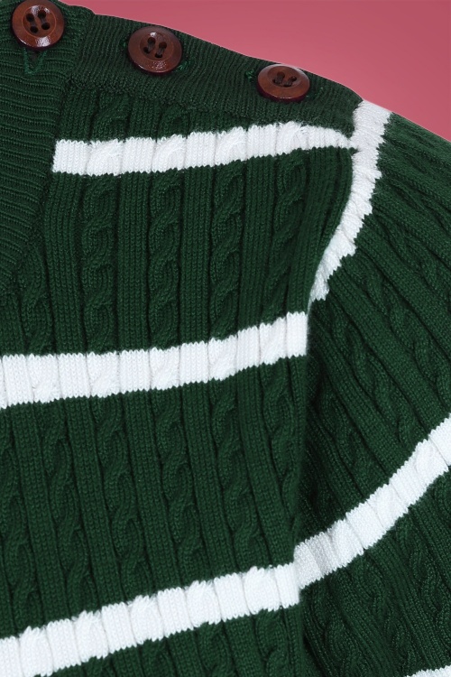 Collectif Clothing - 40s Lynn Striped Jumper in Green 3