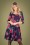 Lien & Giel - Annecy Roses Swing Dress Années 60 en Violet