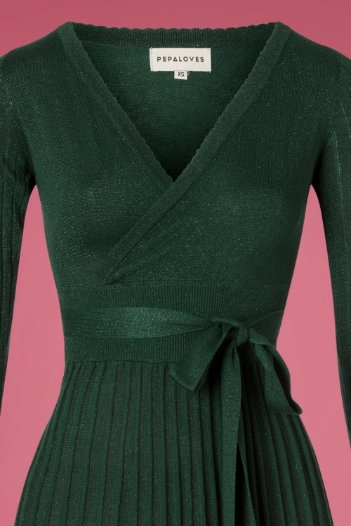 - 60s Blanchett Glitter Dress in Green 4