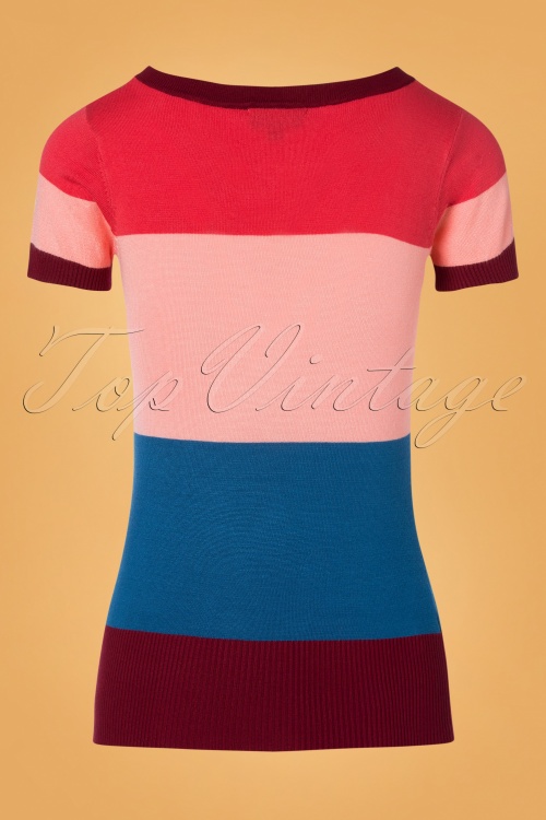 Bright and Beautiful - 70s Sydney Striped Jumper in Pink 2