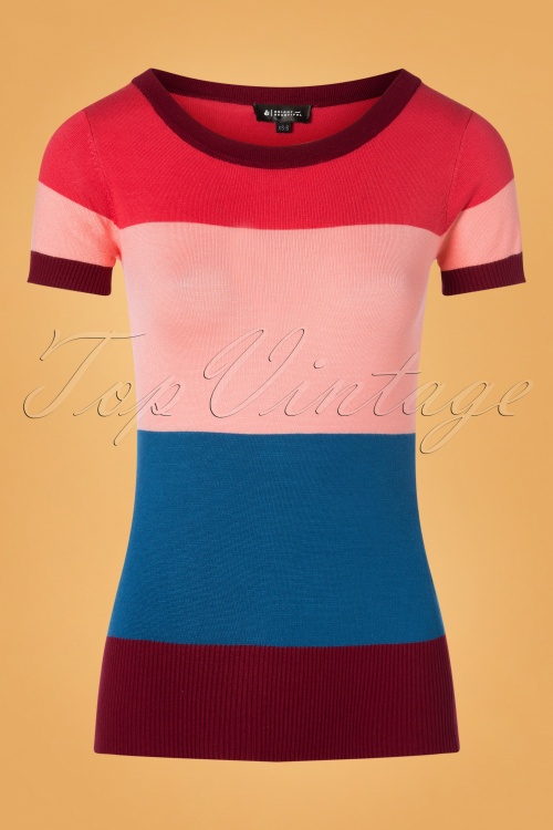 Bright and Beautiful - 70s Sydney Striped Jumper in Pink