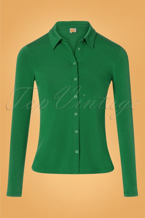 Wow To Go! - Isy Essential Blouse Années 60 en Vert