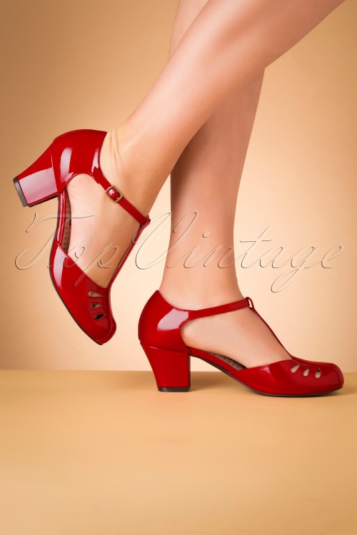 Bait Footwear 31224 Robbie Red Patent T strap 20191015 013 W