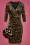 Smashed Lemon - Daysie Velvet Pencil Dress Années 50 en Leopard