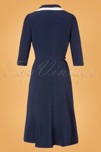 The Seamstress of Bloomsbury - 40s Lisa Mae Dress in Navy and Cream 3