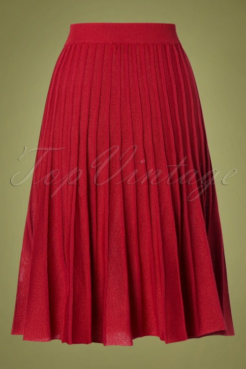  - 60s Sarandon Glitter Skirt in Raspberry Red 2