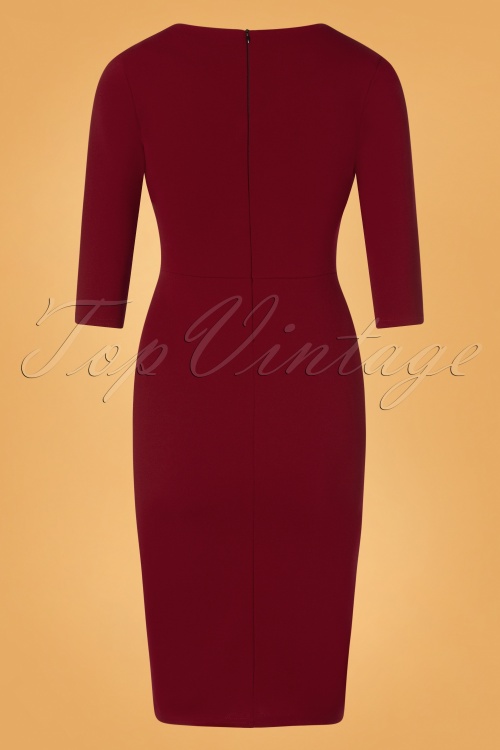 Vintage Chic for Topvintage - 50s Mirabella Pencil Dress in Wine 2