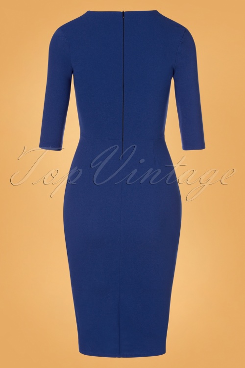 Vintage Chic for Topvintage - Madison Pencil Dress Années 50 en Bleu Roi 2