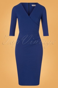 Vintage Chic for Topvintage - Madison Pencil Dress Années 50 en Bleu Roi