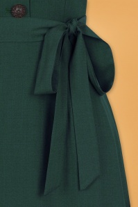 Collectif Clothing - Hattie Flared Dress Années 40 en Vert 5
