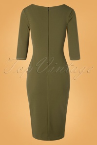 Vintage Chic for Topvintage - 50s Joanna Pencil Dress in Khaki 4