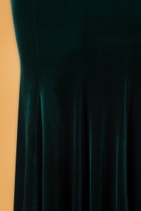 Vintage Chic for Topvintage - Mila Velvet Maxi Dress Années 50 en Vert Bouteille 5