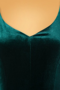 Vintage Chic for Topvintage - 50s Mila Velvet Maxi Dress in Bottle Green 4