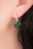 50s Cushion Cut Stone Earrings in Emerald Green